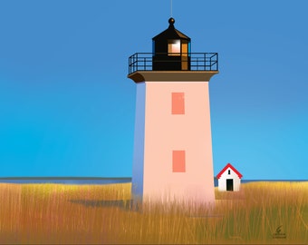 Wood End Provincetown Cape Cod. Impression d'art giclée 8 x 10 art mural déco nautique Cape Cod impression phare