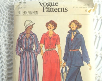 Vintage Vogue 9716 Sewing Pattern- Misses' Dress, Top Size and Pants Size 10 Bust 32