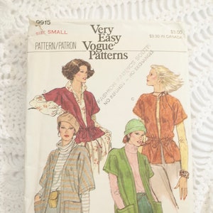 Vintage 1970s Very Easy Vogue 9915 Sewing Pattern-Misses' Cardigan Jacket Size SMALL Bust 31.5-32.5 UNCUT image 1