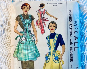 Vintage 1940's Butterick 4221 Sewing Pattern- Ladies' Cover-up Apron ...