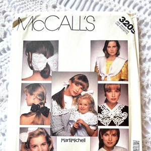 Classic 1980&#39;s Butterick 3205 Sewing Patternby Marti Mitchell - Bows and Collars Size Small and Large