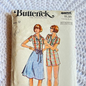 Vintage Butterick 4838 Schnittmuster - Misses &#39;Kurzer Overall und Rock Größe 12 Büste 34