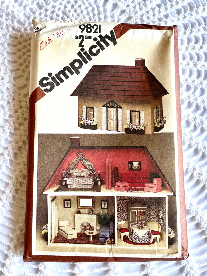 Pattern 9821 Vintage 1980's Simplicity 9821 Sewing Pattern- Doll House and Furniture ...