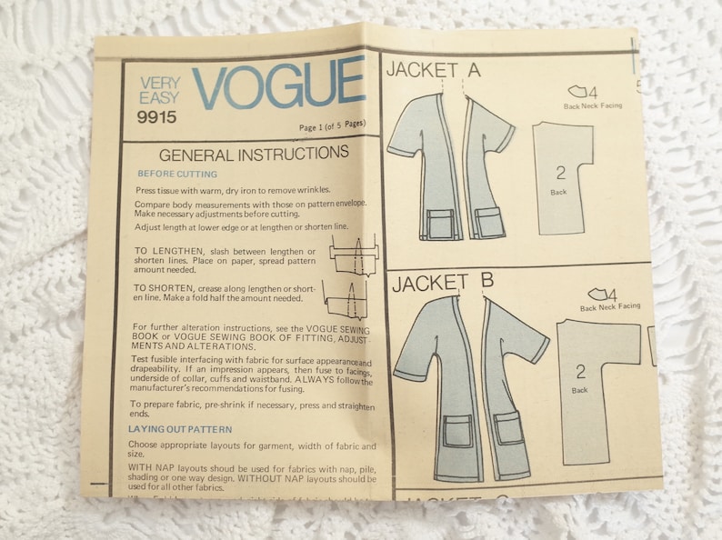 Vintage 1970s Very Easy Vogue 9915 Sewing Pattern-Misses' Cardigan Jacket Size SMALL Bust 31.5-32.5 UNCUT image 2