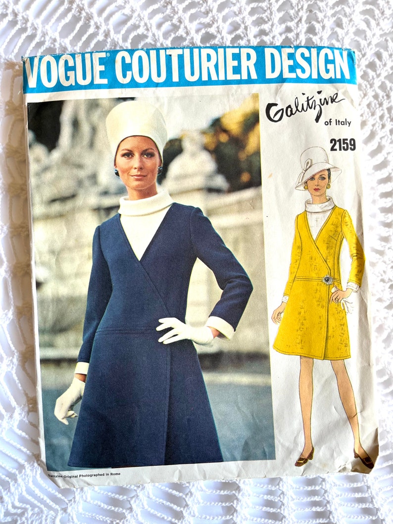 Vintage 1960's Vogue Couturier Design 2159 Galitzine Sewing Pattern-Misses Dress and Top Size 14 Bust 36 image 4