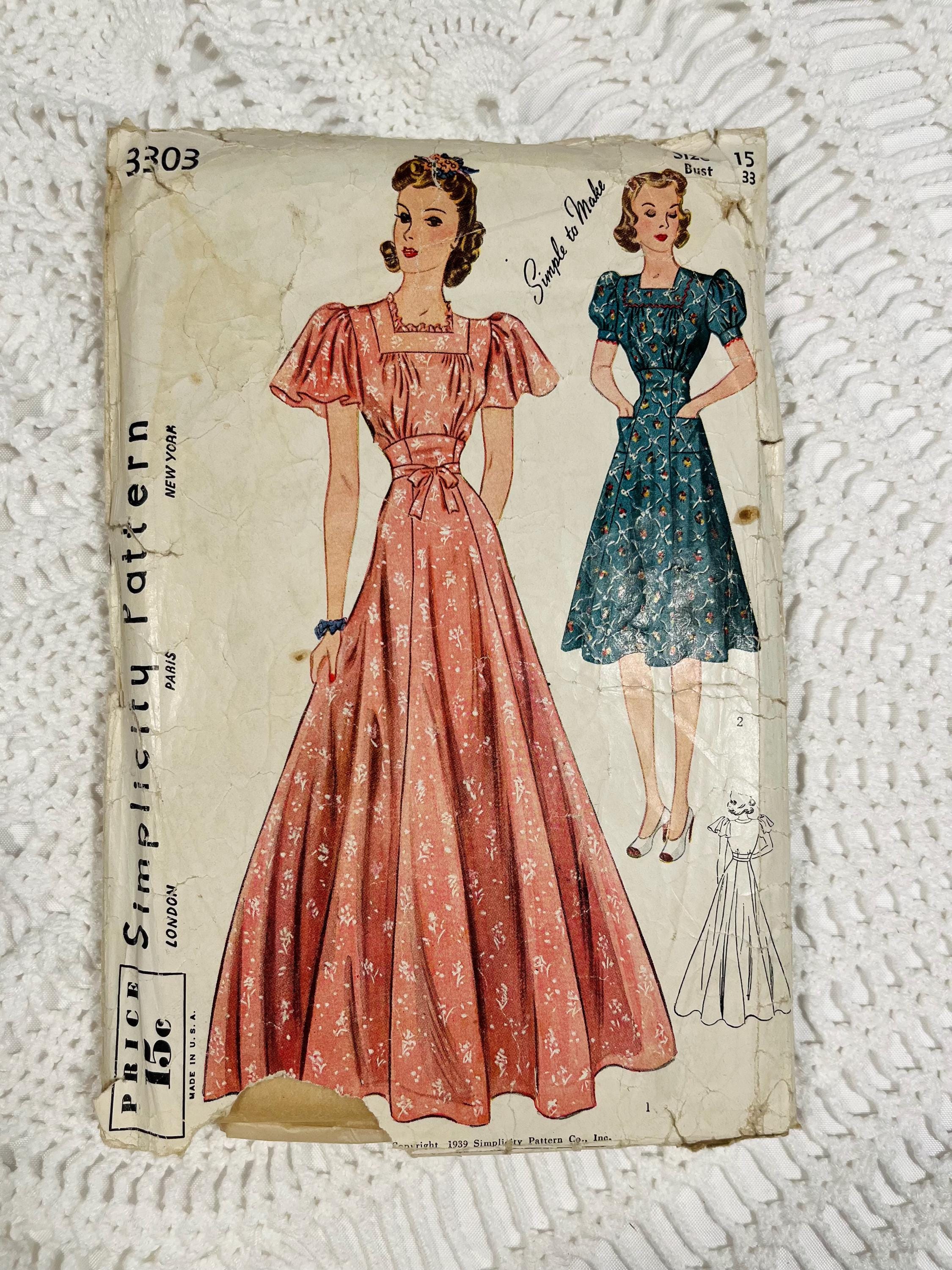 1933 Dress Pattern - Etsy
