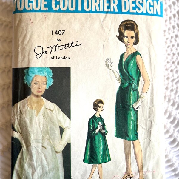 Patron Vogue Couture 1965 B34 Veste & Robe Jo Mattli - Vintage Neuf, Années 60