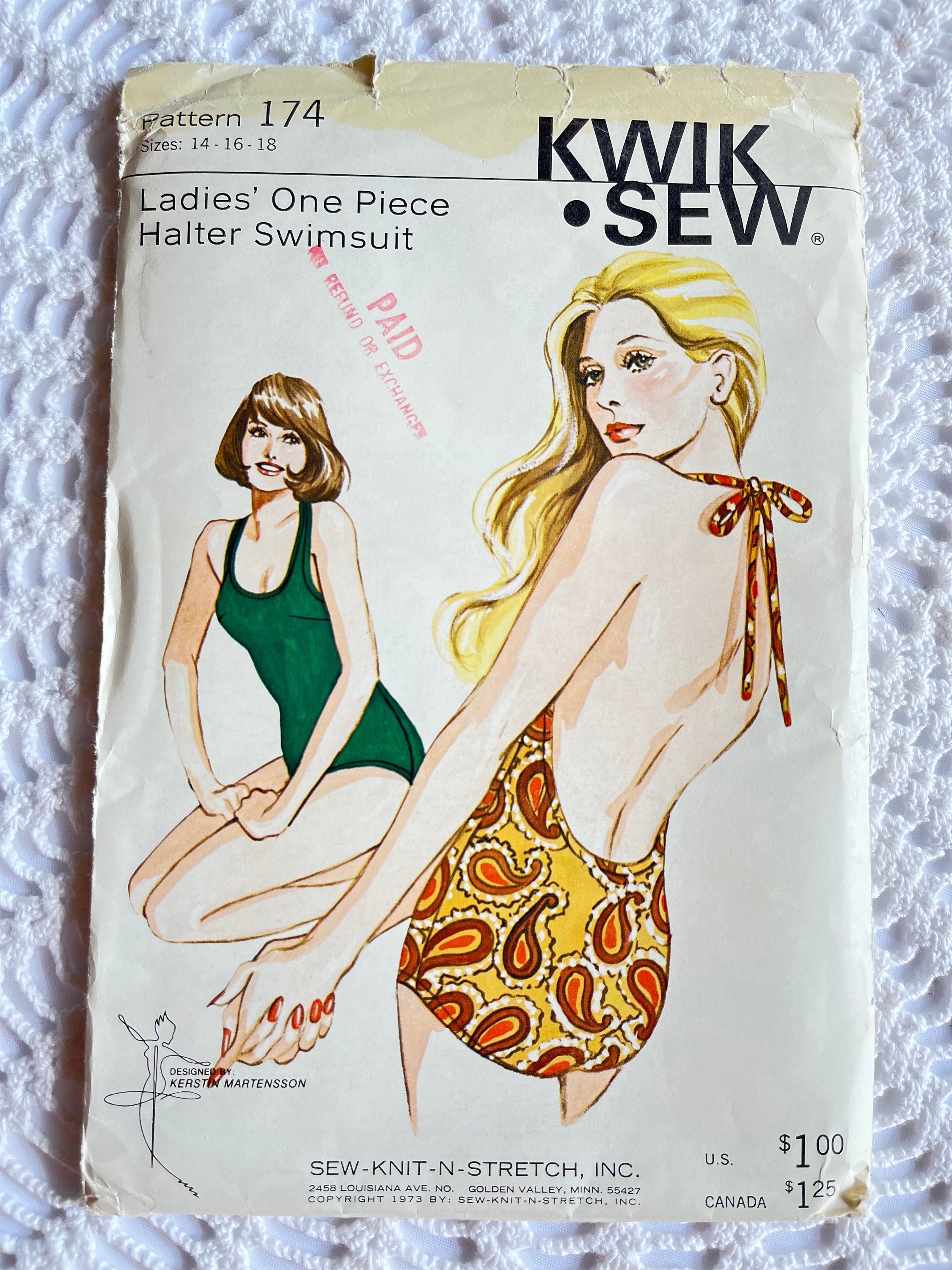 Kwik Sew Bathing Suit Pattern -  Singapore