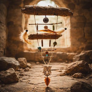 Witch’s Ladder Altar Hanging | Bone, Feather & Arrow Totem | Shamanic Spirit Artifact | Driftwood Ritual Wall Piece