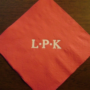 300 Monogram Beverage Napkins, Custom Stamped Cocktail All Occasion, Foil Printed, Wedding Favors, Bridal Shower, Graduation Parties