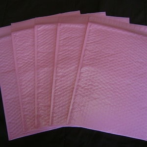 Sobres autoadhesivos de burbujas de color rosa pastel de 10 x 15 pulgadas, 10-100 unidades, envoltura acolchada protectora, suministros de envío, plástico resistente y liviano.