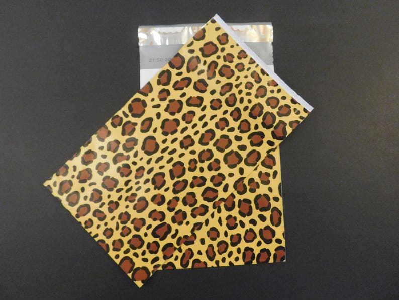 25 Leopard Designer 6x9 Poly Mailers Self Seal Adhesive Plastic Flat Envelope Water Resistant Tear Proof Lightweight Animal Print Size #1