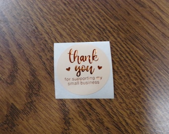 6-120 Thank You Stickers 1.5" Supporting My Small Business Self Adhesive Peel and Stick Labels