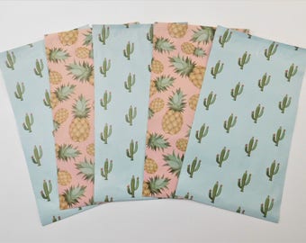 2 - 200 6x9 CACTUS PINEAPPLE Set Poly Mailer Self Seal Adhesive Plastic Flat Envelope Water Resistant Tear Proof Lightweight