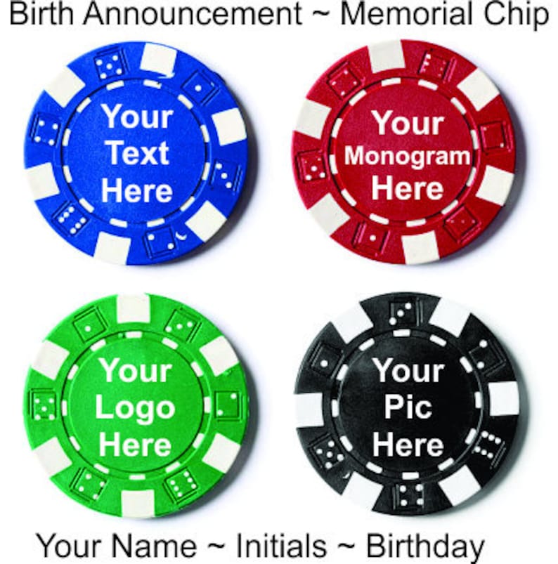 Custom Personalized Poker Chips Logo Image Dad Etsy