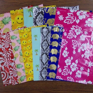 100 CHOOSE YOUR 10x13 and 6x9 DESIGN Poly Mailers Self Seal Adhesive Plastic Flat Envelope Bag Tear Resistant Lightweight Pineapple Cactus
