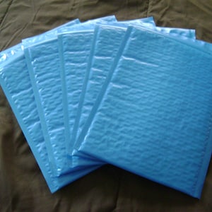Sobres autoadhesivos de burbujas azules de 10 x 15 pulgadas, 10-100 unidades, envoltura acolchada protectora, envío de suministros, plástico resistente y ligero.