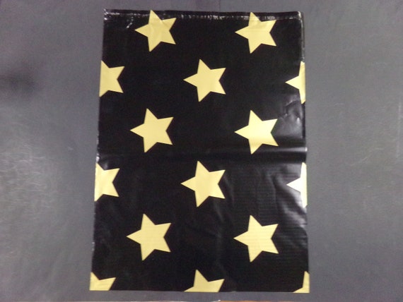 Black Gold Stars Poly Mailer Shipping Bags Fast Shipping 1-1000 19x24 