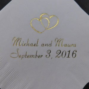 25 Jaguar Personalized Beverage Napkins Custom Stamped Cocktail Napkins Foil Wedding Favors Bridal Shower Birthday Party 36pt
