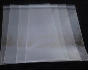 25 Crystal Clear Self 11x15 Seal Adhesive Poly Bags Shiny Water Resistant Lightweight Merchandise Cookies Display Bag