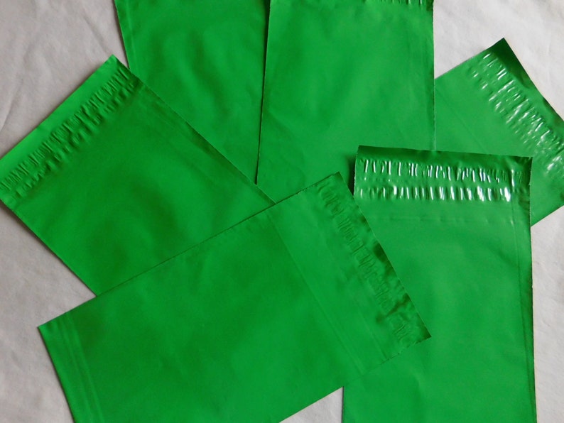 50 10x13 Green Poly Mailers Self Seal Adhesive Plastic Flat Etsy