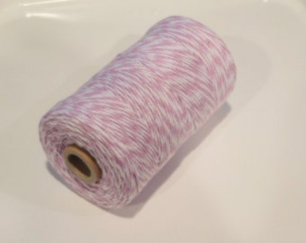 24 yds Orchid and White Bakers Twine Packaging Baked Goods, Decorate Gift Boxes, Lavender Party Favor, Greeting Cards, Invitations, and more