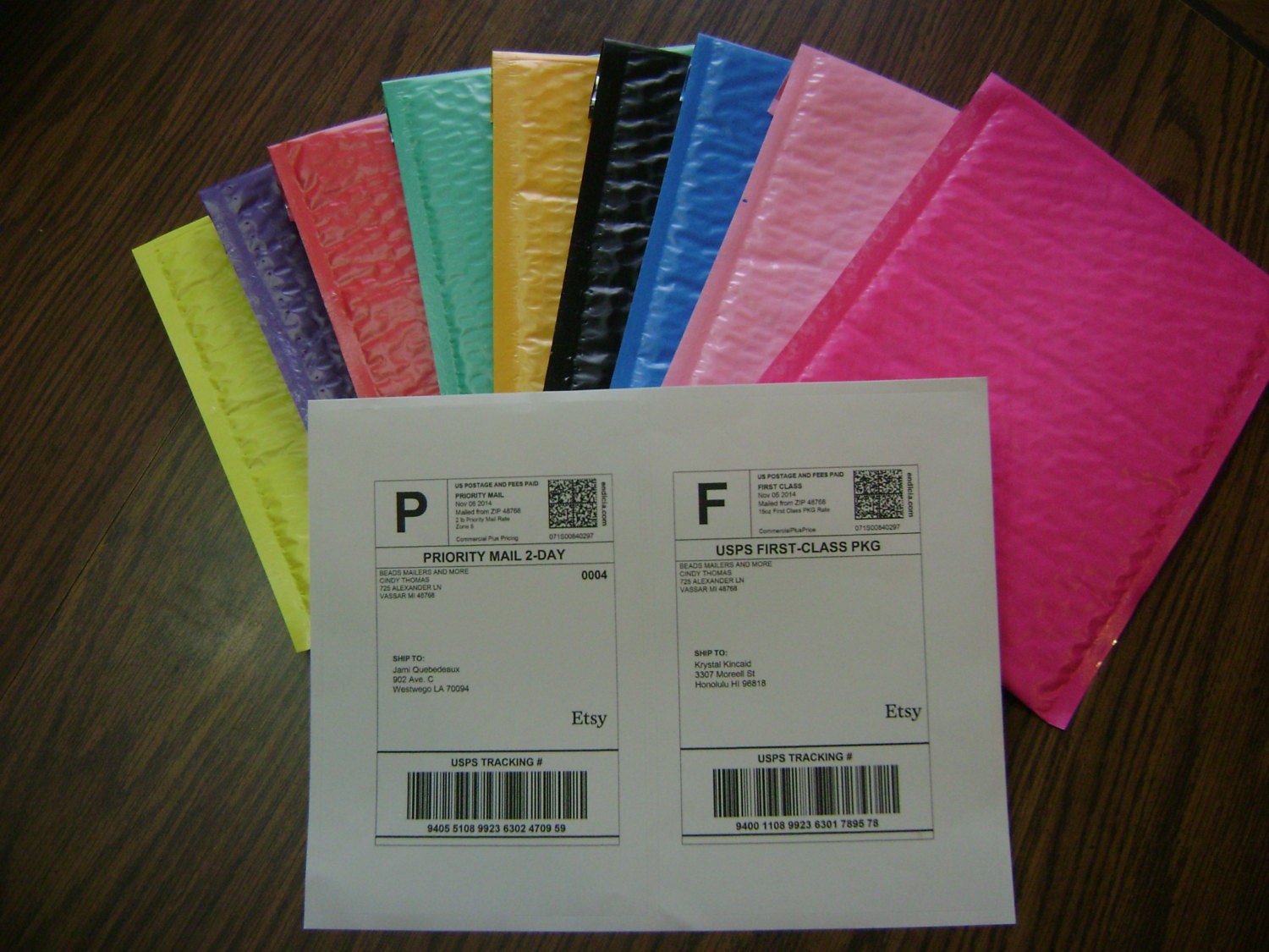 40 Color Bubble Mailers and 40 Shipping Labels 6x9 Self Seal Etsy