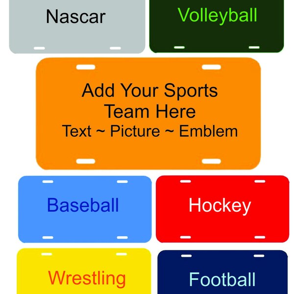 Sports License Plate Etsy