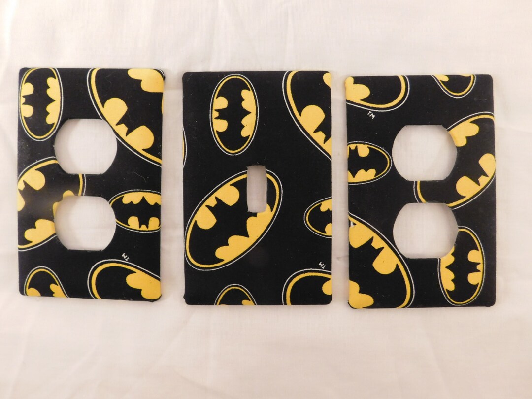Batman Light Switch Plate Outlet Plug Cover Custom Kids Black and ...