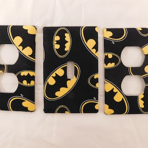 Batman Light Switch Plate Outlet Plug Cover Custom Kids Black and ...