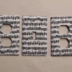 Music Notes Light Switch Plate Outlet Plug Cover Custom Set