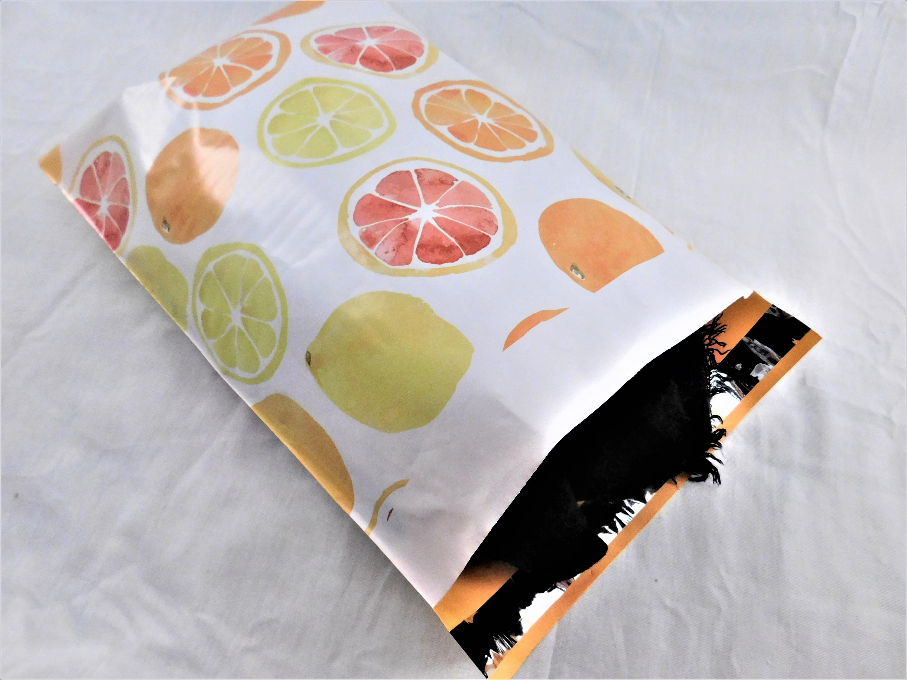 Plastic Envelopes Shipping Bags 100 Orange Citrus Designer Poly Mailers