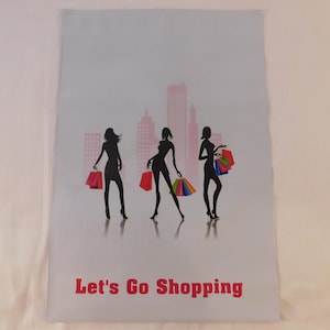 10 14.5x19 Designer Lets Go Shopping Poly Mailer Self Seal Adhesive Plastic Flat Envelope Bags Waterproof Shipping Tear Proof Lightweight