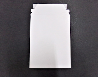 12 Paperboard 6x8 White Rigid Mailers Self Seal Adhesive Envelopes Sturdy Shipping Cardboard Stay Flat Lightweight Photos Stickers Art