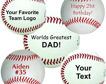 Custom Personalized Baseball | Logo | Image | Dad | Father's Day | Groomsmen Gift | Husband | Grandpa | Best Man | Wedding Favor | Birthday