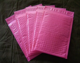 25 - 10 x 15 enveloppe à bulles rose chaud Self Seal enveloppes adhésives de protection rembourrée enveloppe expédition approvisionnement Mailer en plastique robuste léger
