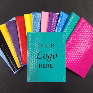 10-100 Custom Logo 6x9 Color Bubble Mailer Self Seal Adhesive Envelope Protective Padded Shipping Supply Mailer No Sticker Used