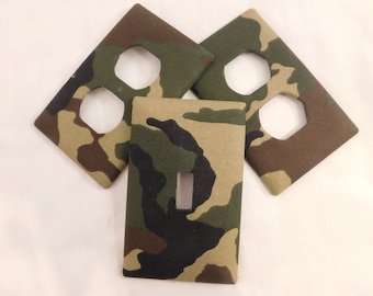 Camouflage Geometric Pattern Switch Covers Wall Plate Graphics Wallplates,Single Rocker