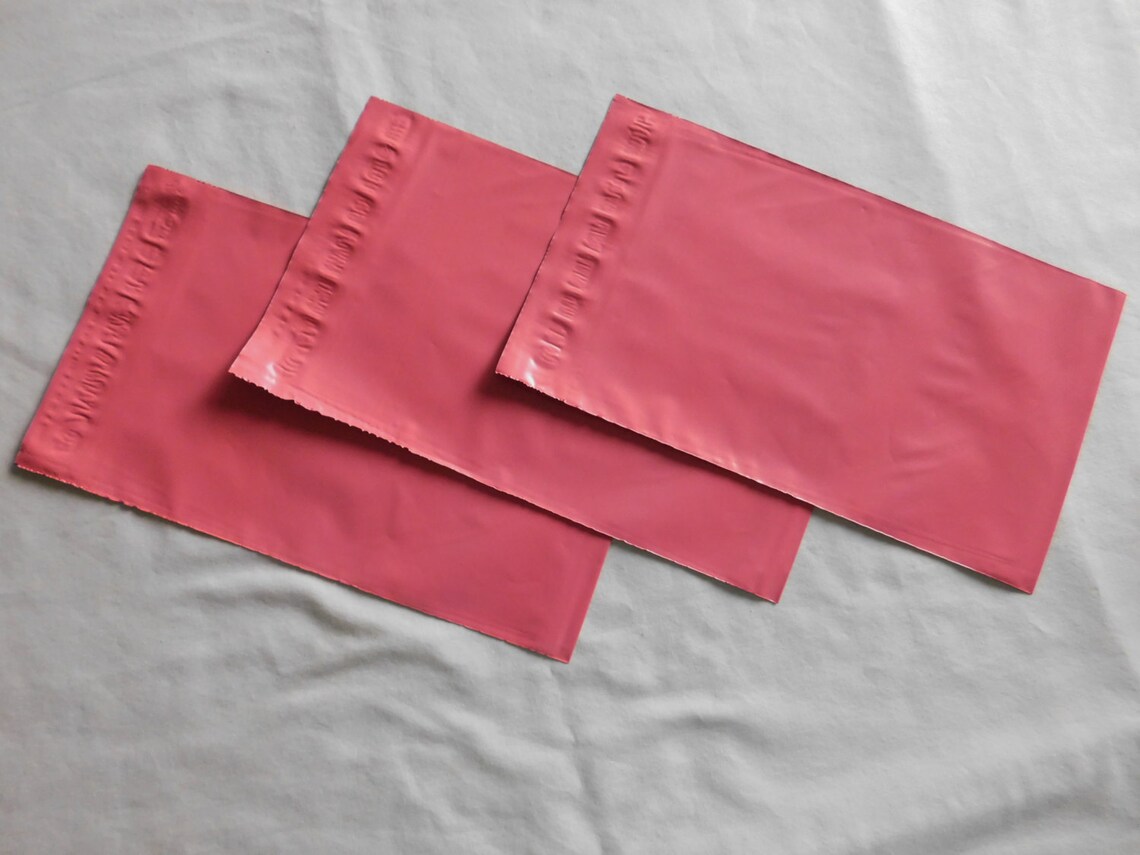 20 10x13 Pink Poly Mailers Self Seal Adhesive Plastic Flat Etsy