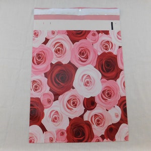 1 1000 Designer Roses 10x13 Poly Mailers Self Seal Adhesive Flat Envelope Bag Shiny Waterproof Shipping Tear Proof Lightweight Pink Red image 4