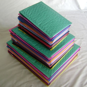 27 Bubble Mailer 9 each 4x8 6x9 8.5x12 Self Seal Adhesive Envelope Protective Color Padded Shipping Supply Plastic Sturdy Lightweight