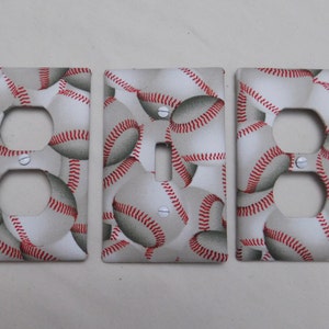 Light Switch Plate Outlet Plug Cover Custom Baseball Rocker Cable Protective Plug Inserts