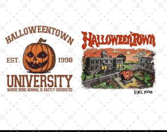 Halloweentown University 1998 PNG, Spooky Season, Halloween Town Est 1998, Vintage Pumpkin Halloweentown, Happy Halloween, Funny Halloween