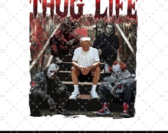 Thug Life Horror Movie PNG, Scary Halloween PNG, Horror Movies Png, Horror Killers, 90s Vintage Halloween, Spooky Png, Watch Scary Movies