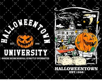 Halloweentown University 1998 PNG, Spooky Season, Halloween Town Est 1998, Vintage Pumpkin Halloweentown, Happy Halloween, Funny Halloween