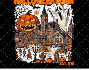 Halloweentown University 1998 PNG, Spooky Season, Halloween Town Est 1998, Vintage Pumpkin Halloweentown, Happy Halloween, Funny Halloween