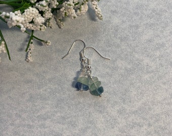 Crystal Blue and Green Earrings