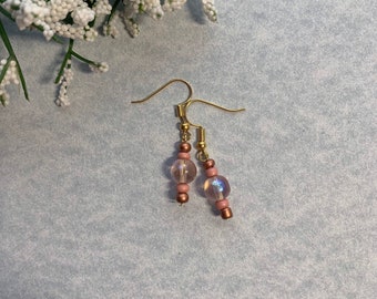 Pink, Peach, and Gold Earrings