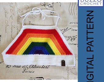 Rainbow Halter Top With Optional Skirting Pattern