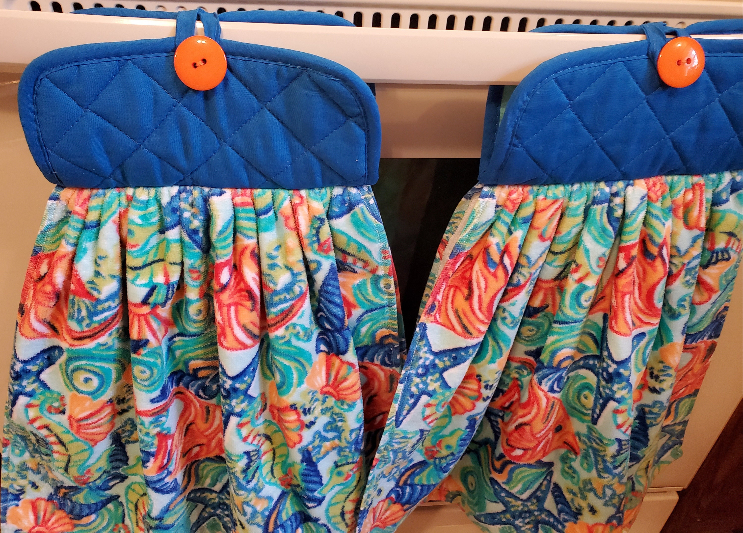 Fish Kitchen Towel Set Fish Towels Ocean Towel Beach House Etsy